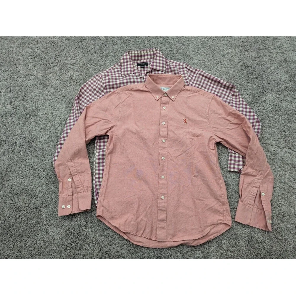 Lot of 2 Giordano Banana Republic Button Up Shirt Mens Small Slim‎ Fit Preppy